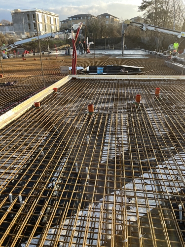 Terrændæk lavet på fundament i Aarhus